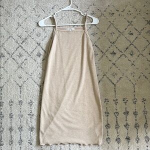 Elegant Tan Midi Dress